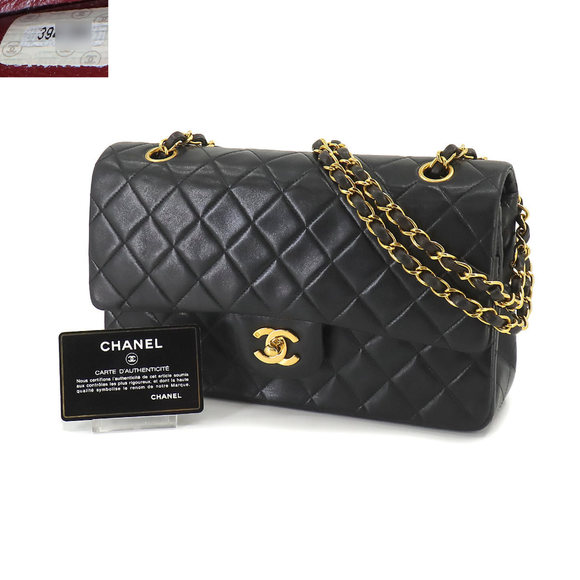CHANEL Matelasse 25 Chain Shoulder Bag Leather Black A01112 Gold Hardware Vin... - Picture 9 of 9